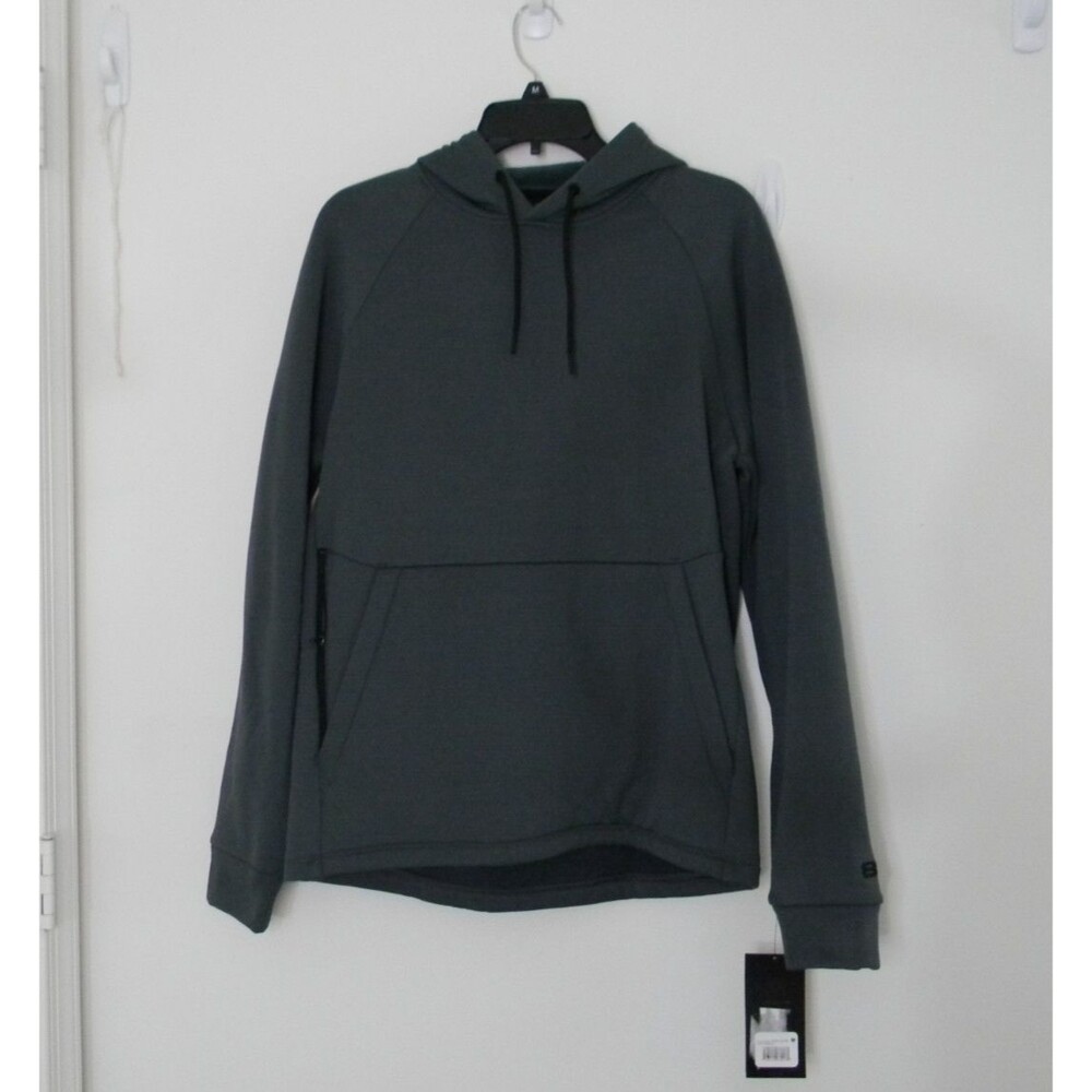 Layer 8 Qwick Dry Hooded Sweatshirt Gray Pockets Zipped NWT
